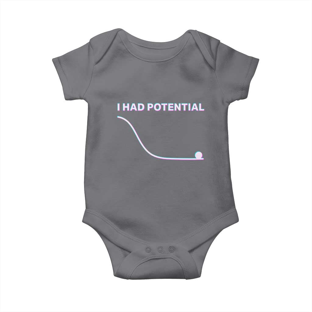 I Had Potential Baby Onesie Funny Physics Teacher Motivational Quote TS14 Charcoal Print Your Wear