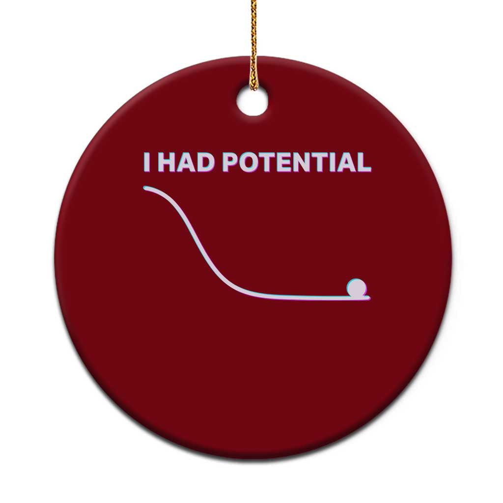 I Had Potential Ceramic Ornament Funny Physics Teacher Motivational Quote TS14 1pc Red Print Your Wear