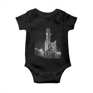 Funny Cat Selfie Lunar Mission 2026 Baby Onesie TS14 Black Print Your Wear