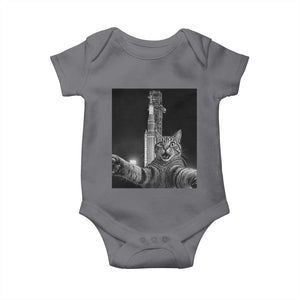 Funny Cat Selfie Lunar Mission 2026 Baby Onesie TS14 Charcoal Print Your Wear