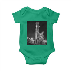 Funny Cat Selfie Lunar Mission 2026 Baby Onesie TS14 Irish Green Print Your Wear