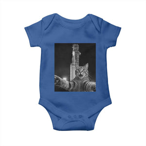 Funny Cat Selfie Lunar Mission 2026 Baby Onesie TS14 Royal Blue Print Your Wear