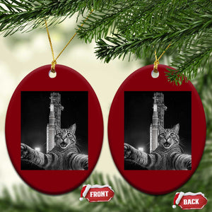 Funny Cat Selfie Lunar Mission 2026 Ceramic Ornament TS14 Print Your Wear