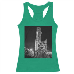 Funny Cat Selfie Lunar Mission 2026 Racerback Tank Top TS14 Irish Green Print Your Wear