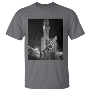 Funny Cat Selfie Lunar Mission 2026 T Shirt TS14 Charcoal Print Your Wear