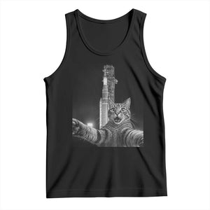 Funny Cat Selfie Lunar Mission 2026 Tank Top TS14 Black Print Your Wear