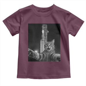 Funny Cat Selfie Lunar Mission 2026 Toddler T Shirt TS14 Maroon Print Your Wear