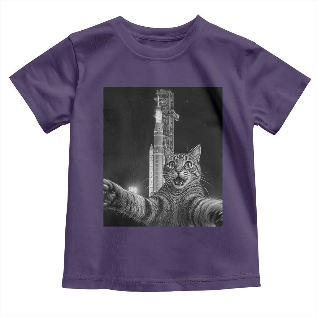 Funny Cat Selfie Lunar Mission 2026 Toddler T Shirt TS14 Purple Print Your Wear