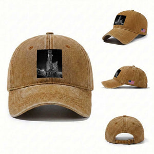Funny Cat Selfie Lunar Mission 2026 Washed Cotton Baseball Cap TS14 Washed Cap Universal Fit Yellow Ochre Print Your Wear