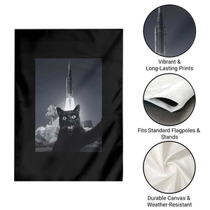 Funny Black Cat Selfie Garden Flag Back To The Moon Mission 2026 TS14 Print Your Wear