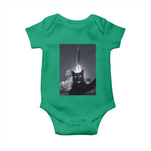 Funny Black Cat Selfie Baby Onesie Back To The Moon Mission 2026 TS14 Irish Green Print Your Wear