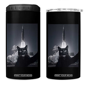 Funny Black Cat Selfie 4 in 1 Can Cooler Tumbler Back To The Moon Mission 2026 TS14 One Size: 16 oz Black Print Your Wear