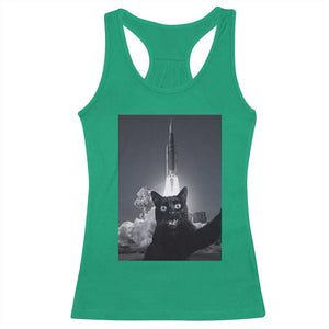 Funny Black Cat Selfie Racerback Tank Top Back To The Moon Mission 2026 TS14 Irish Green Print Your Wear