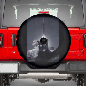 Funny Black Cat Selfie Spare Tire Cover Back To The Moon Mission 2026 TS14 Black Print Your Wear
