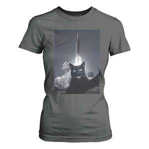 Funny Black Cat Selfie T Shirt For Women Back To The Moon Mission 2026 TS14 Dark Heather Print Your Wear