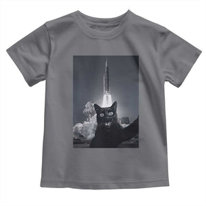 Funny Black Cat Selfie Toddler T Shirt Back To The Moon Mission 2026 TS14 Charcoal Print Your Wear