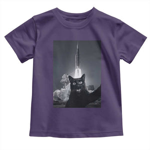Funny Black Cat Selfie Toddler T Shirt Back To The Moon Mission 2026 TS14 Purple Print Your Wear