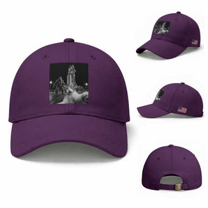 Funny Cat Selfie with Bigfoot Baseball Cap Back To The Moon Mission 2026 TS14 Baseball Cap Universal Fit Purple Print Your Wear