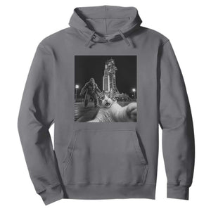 Funny Cat Selfie with Bigfoot Hoodie Back To The Moon Mission 2026 TS14 Charcoal Print Your Wear
