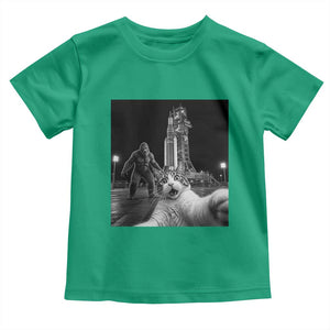 Funny Cat Selfie with Bigfoot Toddler T Shirt Back To The Moon Mission 2026 TS14 Irish Green Print Your Wear