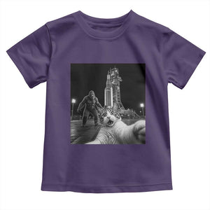 Funny Cat Selfie with Bigfoot Toddler T Shirt Back To The Moon Mission 2026 TS14 Purple Print Your Wear