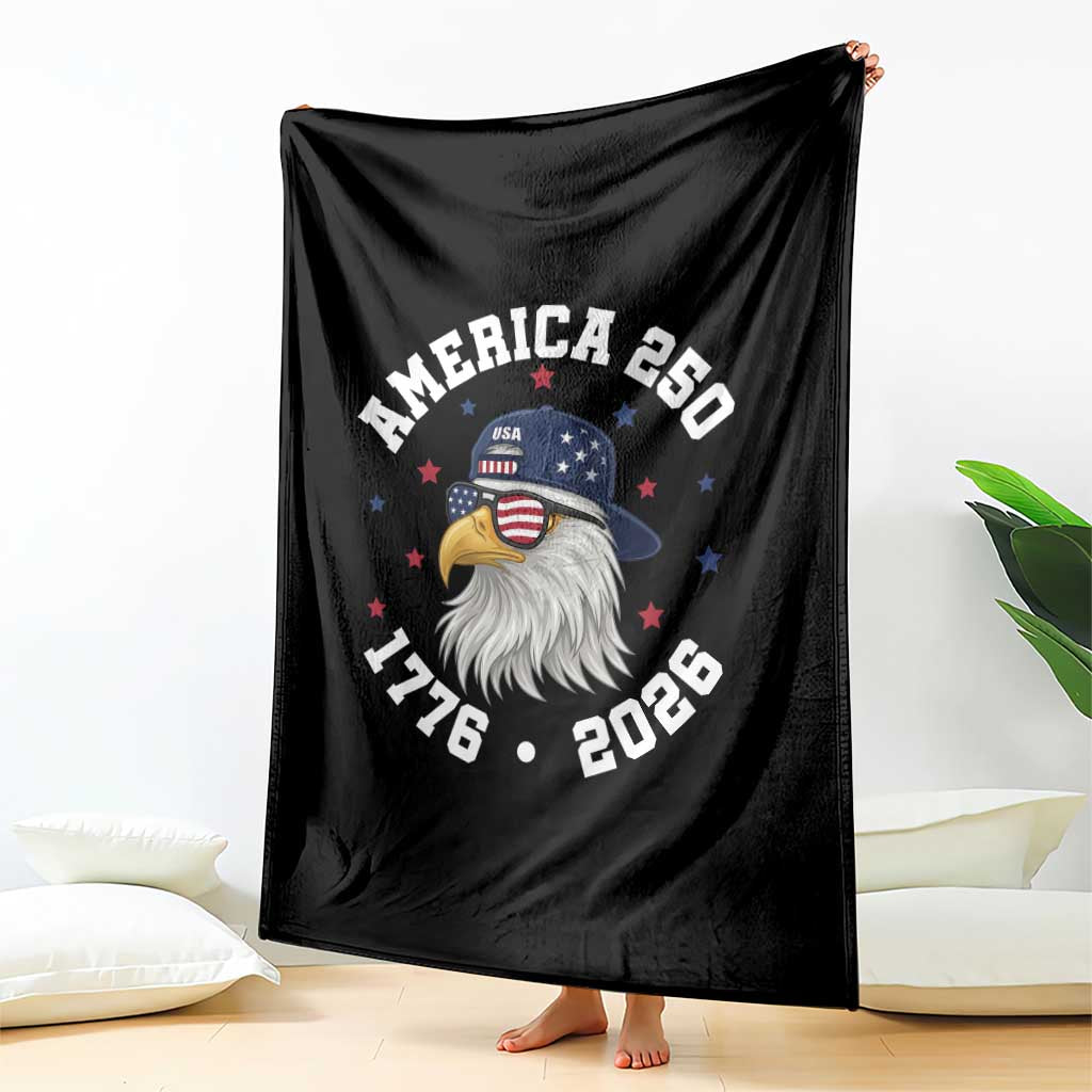 250 Years American Anniversary Throw Blanket Patriotic Bald Eagle Fourth of July TS14 Print Your Wear