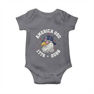 250 Years American Anniversary Baby Onesie Patriotic Bald Eagle Fourth of July TS14 Charcoal Print Your Wear