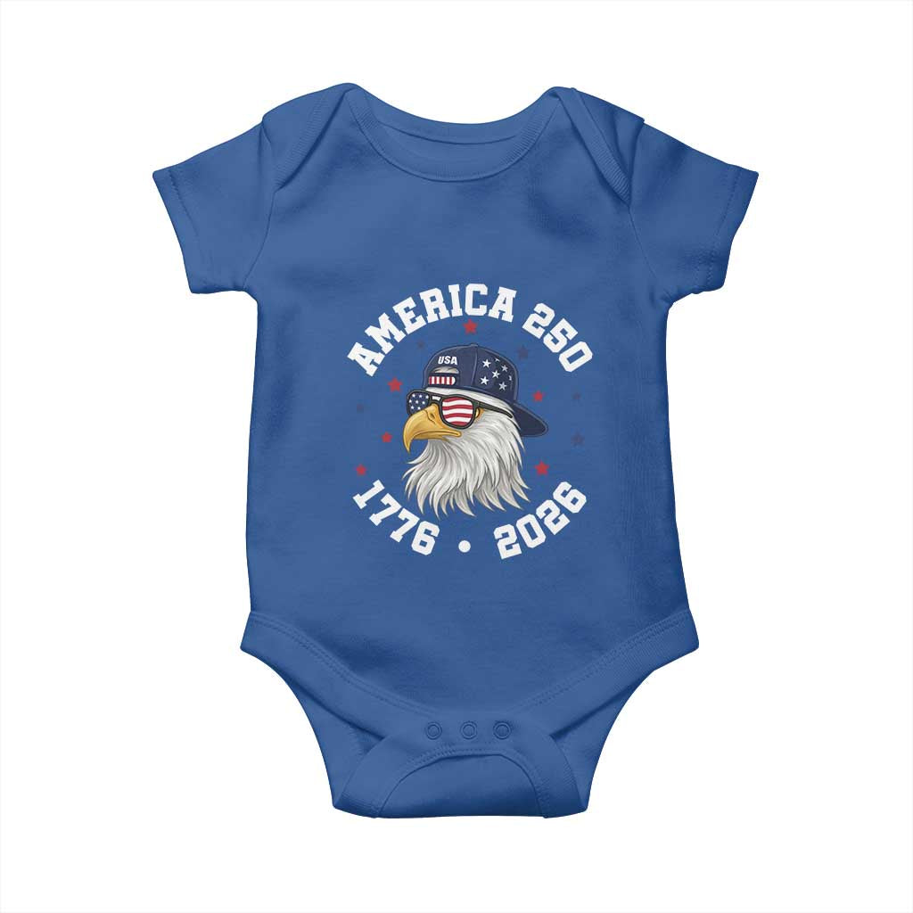 250 Years American Anniversary Baby Onesie Patriotic Bald Eagle Fourth of July TS14 Royal Blue Print Your Wear