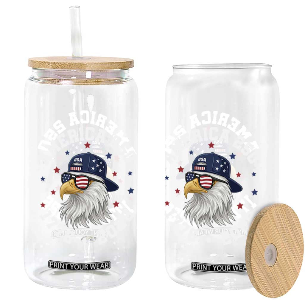 250 Years American Anniversary Glass Can Patriotic Bald Eagle Fourth of July TS14 Print Your Wear
