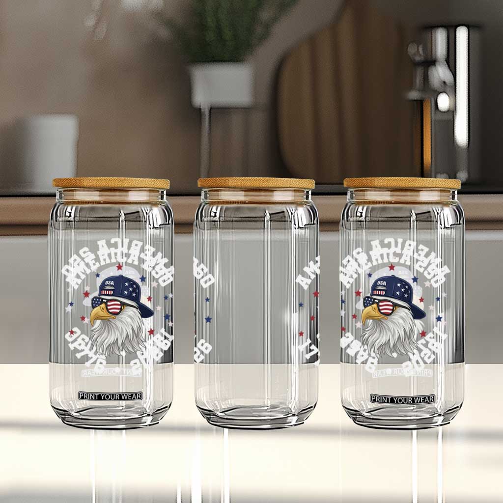 250 Years American Anniversary Glass Can Patriotic Bald Eagle Fourth of July TS14 Print Your Wear