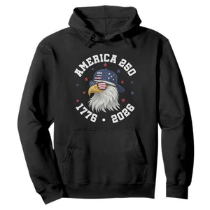 250 Years American Anniversary Hoodie Patriotic Bald Eagle Fourth of July TS14 Black Print Your Wear