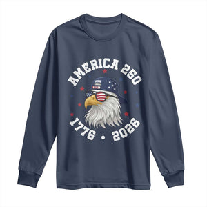 250 Years American Anniversary Long Sleeve Shirt Patriotic Bald Eagle Fourth of July TS14 Navy Print Your Wear