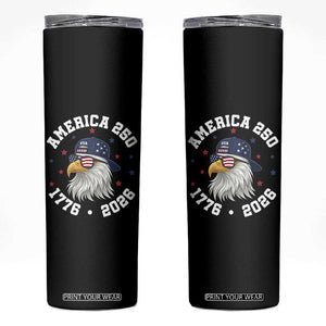 250 Years American Anniversary Skinny Tumbler Patriotic Bald Eagle Fourth of July TS14 Black Print Your Wear