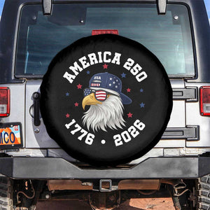 250 Years American Anniversary Spare Tire Cover Patriotic Bald Eagle Fourth of July TS14 No hole Black Print Your Wear