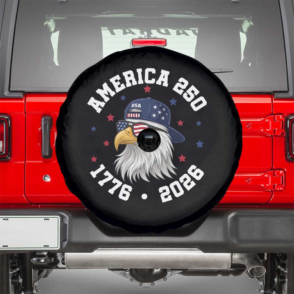 250 Years American Anniversary Spare Tire Cover Patriotic Bald Eagle Fourth of July TS14 Black Print Your Wear