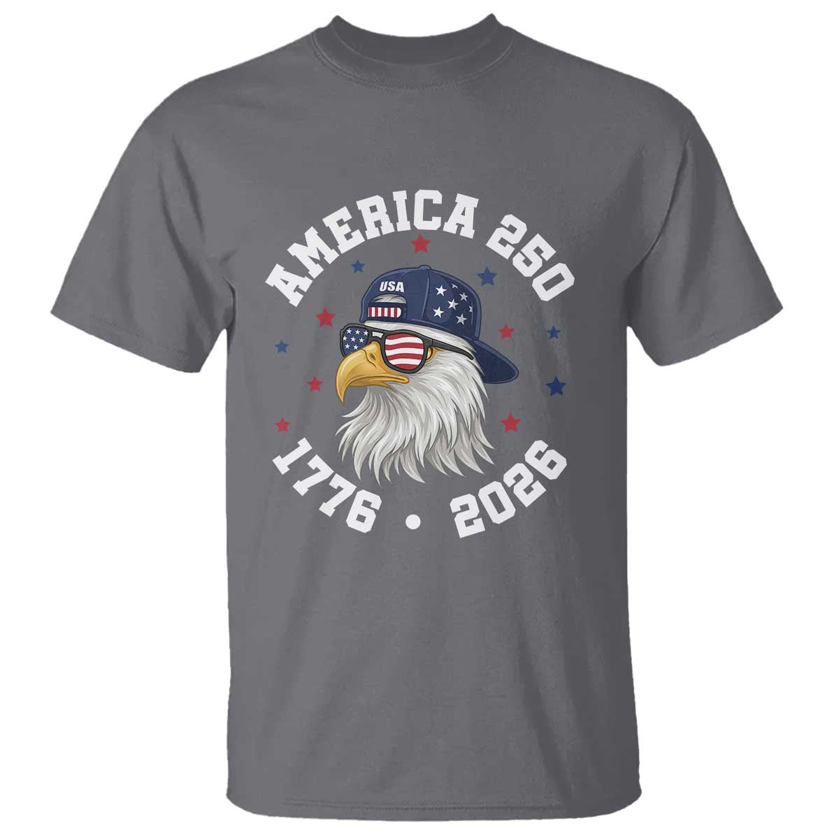 250 Years American Anniversary T Shirt Patriotic Bald Eagle Fourth of July TS14 Charcoal Print Your Wear