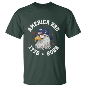 250 Years American Anniversary T Shirt Patriotic Bald Eagle Fourth of July TS14 Dark Forest Green Print Your Wear