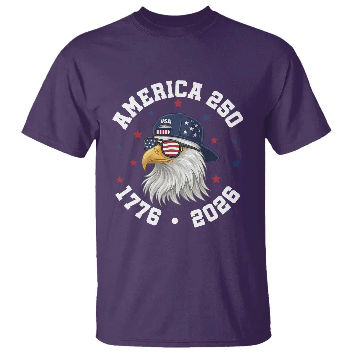 250 Years American Anniversary T Shirt Patriotic Bald Eagle Fourth of July TS14 Purple Print Your Wear