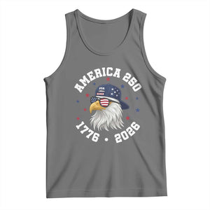 250 Years American Anniversary Tank Top Patriotic Bald Eagle Fourth of July TS14 Black Heather Print Your Wear