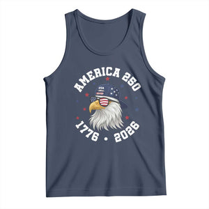 250 Years American Anniversary Tank Top Patriotic Bald Eagle Fourth of July TS14 Navy Print Your Wear