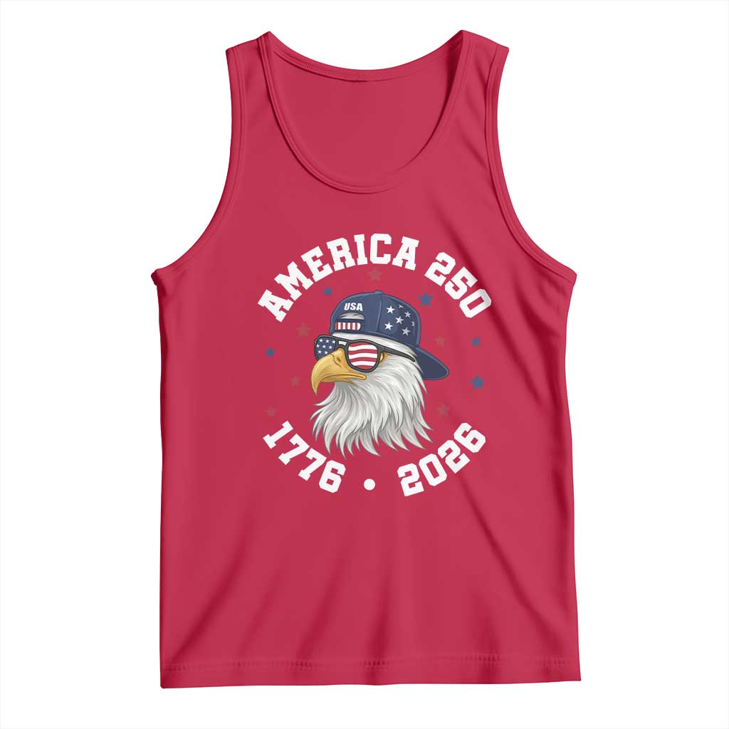 250 Years American Anniversary Tank Top Patriotic Bald Eagle Fourth of July TS14 Red Print Your Wear