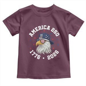 250 Years American Anniversary Toddler T Shirt Patriotic Bald Eagle Fourth of July TS14 Maroon Print Your Wear