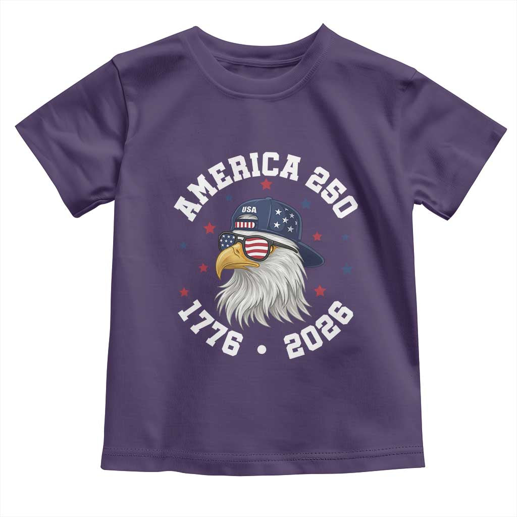 250 Years American Anniversary Toddler T Shirt Patriotic Bald Eagle Fourth of July TS14 Purple Print Your Wear
