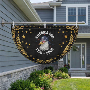 250 Years American Anniversary Patriotic Fan Flag Bald Eagle Fourth of July