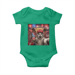 250 Years Of Freedom Baby Onesie Funny Cat Selfie 4th of July Party TS14 Irish Green Print Your Wear