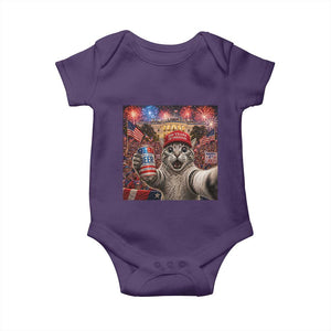 250 Years Of Freedom Baby Onesie Funny Cat Selfie 4th of July Party TS14 Purple Print Your Wear