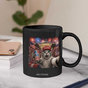 250 Years Of Freedom Coffee Mug Funny Cat Selfie 4th of July Party TS14 Print Your Wear