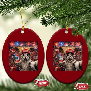 250 Years Of Freedom Ceramic Ornament Funny Cat Selfie 4th of July Party TS14 Print Your Wear