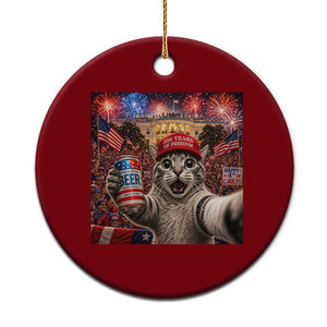 250 Years Of Freedom Ceramic Ornament Funny Cat Selfie 4th of July Party TS14 1pc Red Print Your Wear