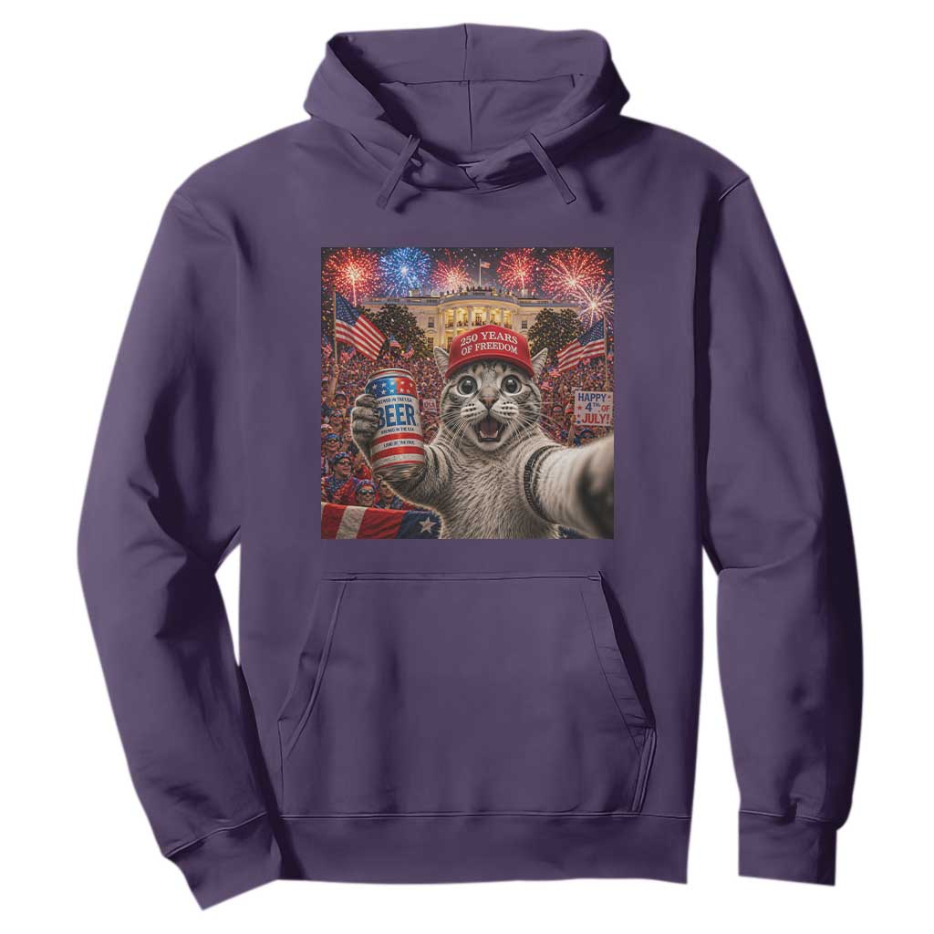 250 Years Of Freedom Hoodie Funny Cat Selfie 4th of July Party TS14 Purple Print Your Wear